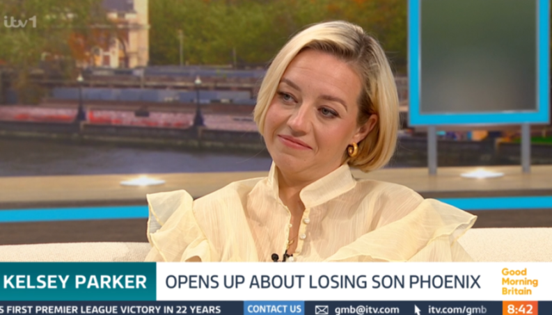 Kelsey Parker on Good Morning Britain discussing losing her son Phoenix.