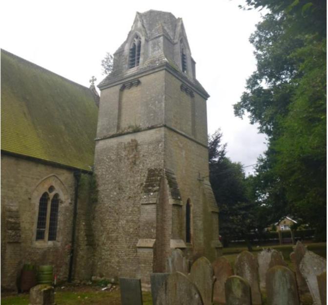 Collage of St. Mark's Church in Wisbech before and after its spire was removed.