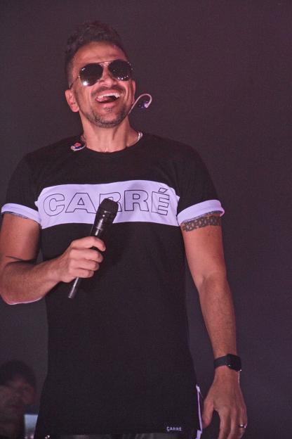 Peter Andre performing at the 90s Baby Festival.