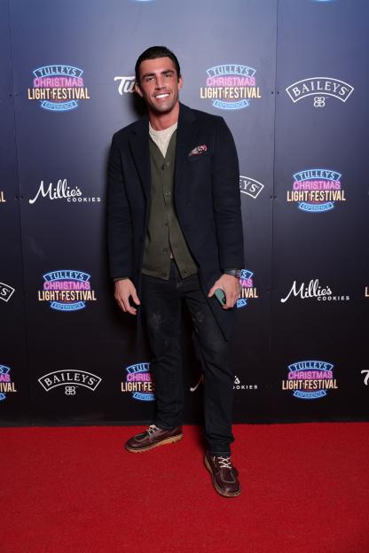 Jack Fincham attending Tulleys Christmas Light Festival.