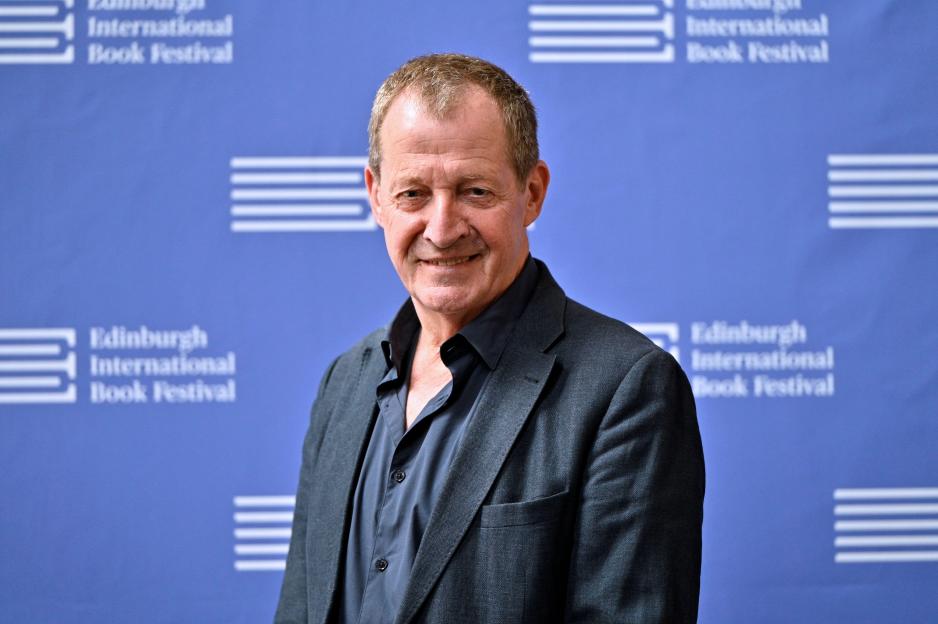 Alastair Campbell, journalist, author, and strategist, poses for a photo at the Edinburgh International Book Festival.