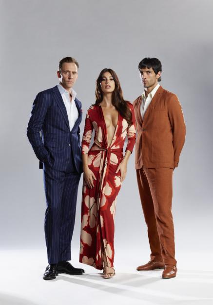 A promotional photo for Night Manager featuring three actors.