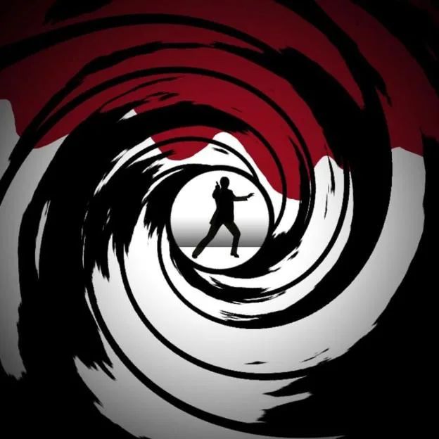 Illustration of the James Bond 007 gun barrel logo.