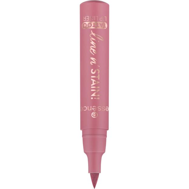 Pink "essence line 'n' stain! tattoo lip liner" pen.