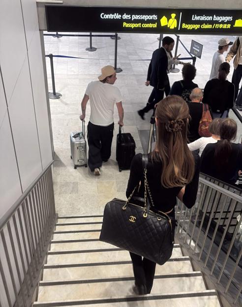 People walking down stairs at Nice Airport.