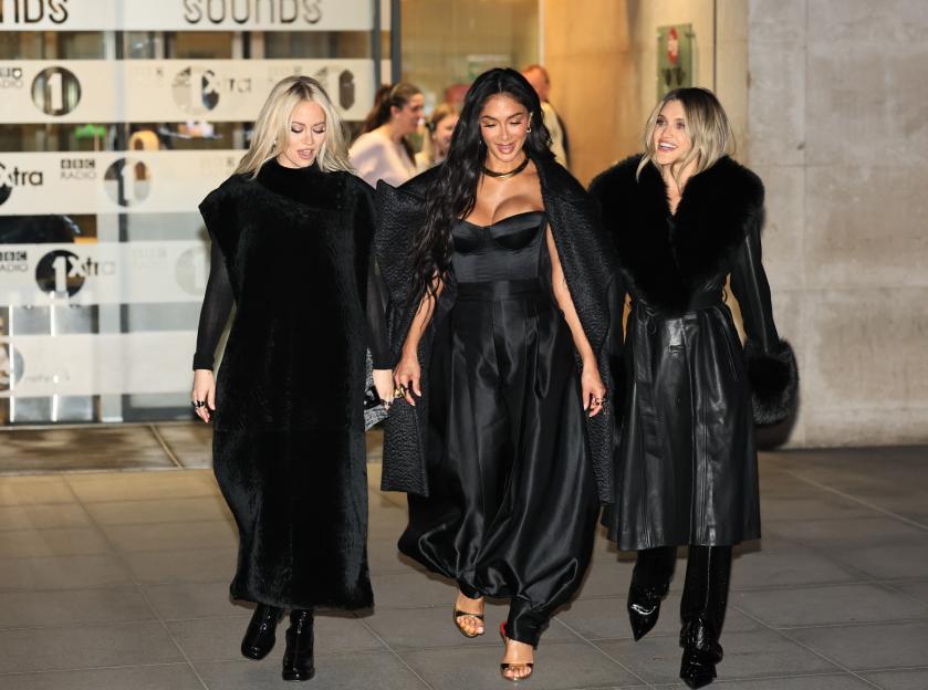 Pussycat Dolls Nicole Scherzinger took centre stage making a busty appearance stepping out of the one show with Kimberley Wyatt and Ashley Roberts after their first performance as a trio