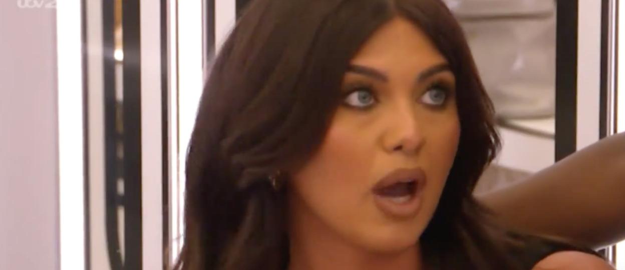 Belle Hassan from Love Island with an open mouth and surprised expression.