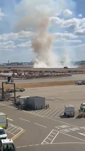 Fire Forces Runway Closure at Heathrow as 'Tinderbox' Grass Ignites, Firefighters Spring into Action