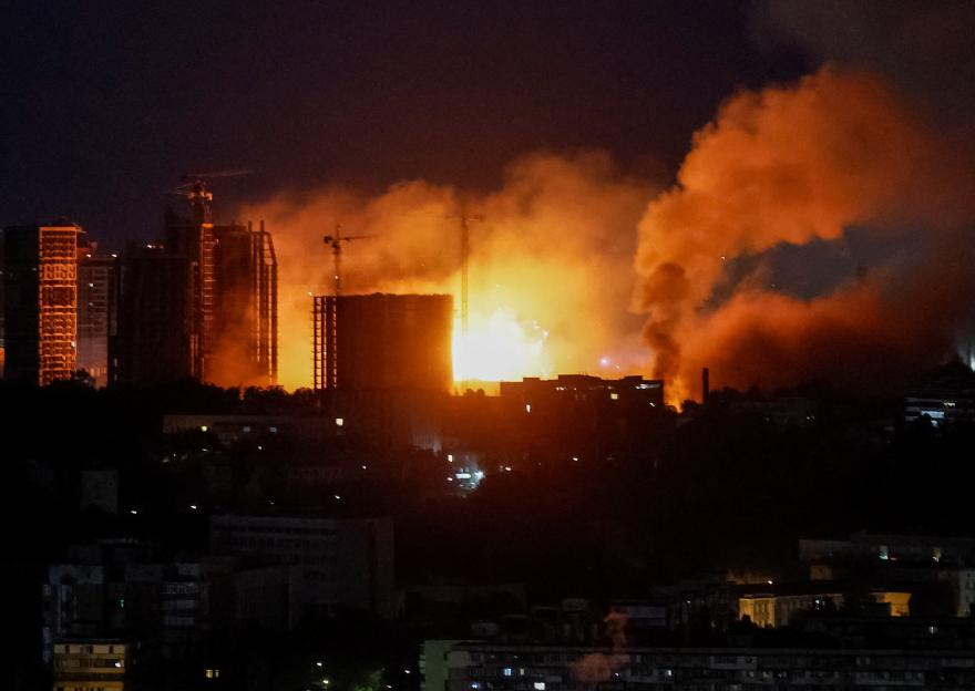 Russian missile strike in Kyiv