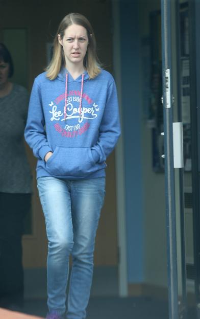 Lucy Letby leaving Hereford Police Station.