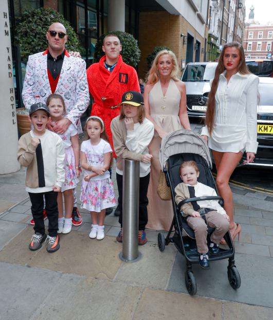 Tyson and Paris Fury with their children at a private screening of "At Home With The Furys".