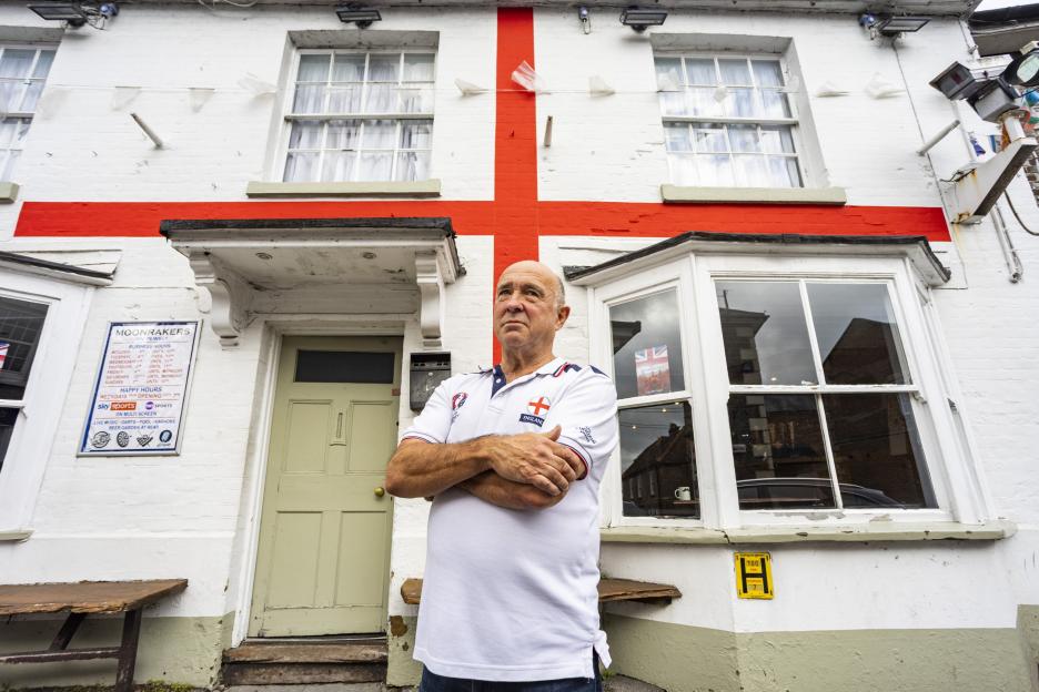 Patriotic Pub Owner's Massive St George’s Cross Sparks Controversy Over Racism Claims