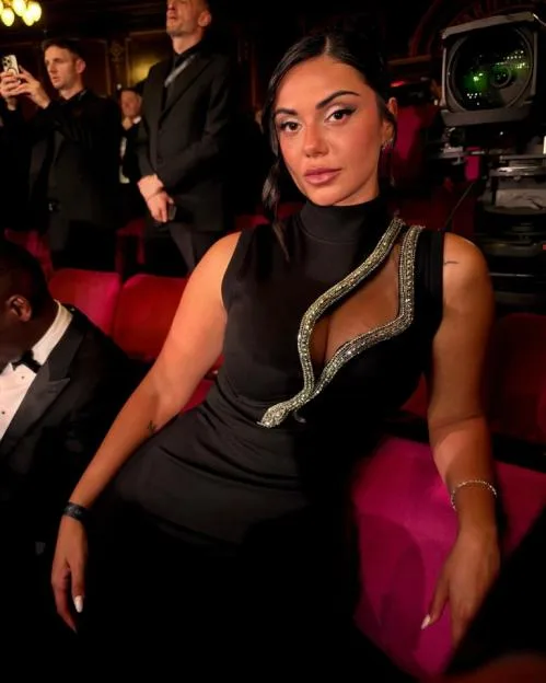 Marc Cucurella’s Wag Claudia Rodriguez steals show in elegant Ballon d’Or dress as World Cup winner is left gushing