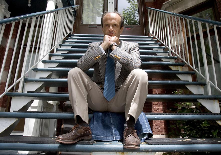 Carlo Calvi, son of Roberto Calvi, poses in his Montreal neighborhood
