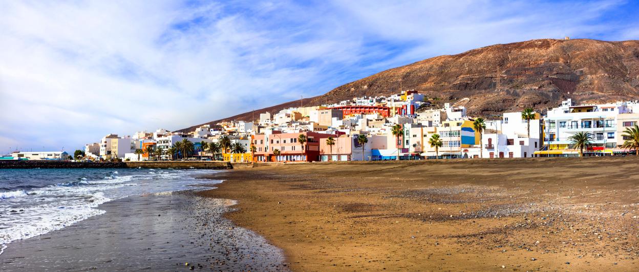 Gran Tarajal village on Fuerteventura island, Spain.