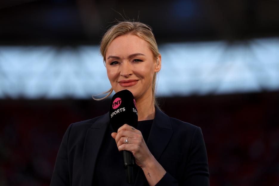 Laura Woods presenting for TNT Sports.
