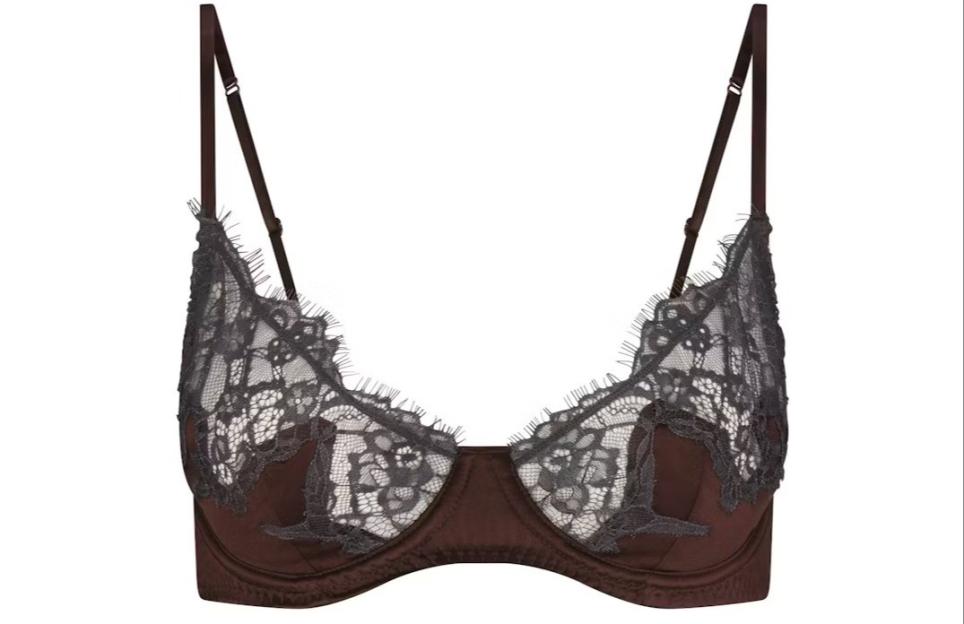 Brown lace Skims bra.