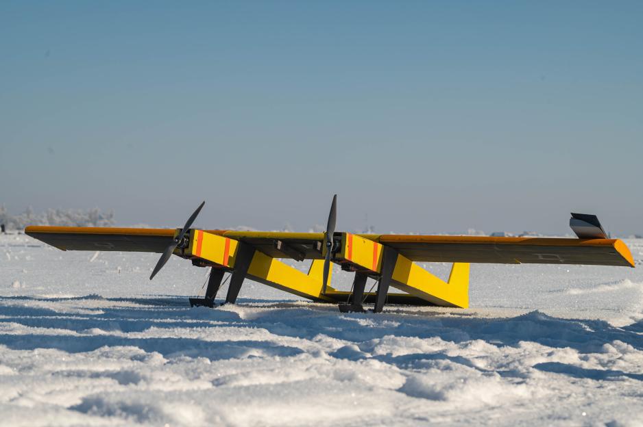 Ukraine Blitz 2 drone on a snowy field.