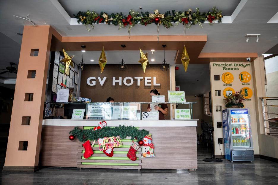 A general view of the GV Hotel reception in Davao City, Philippines.