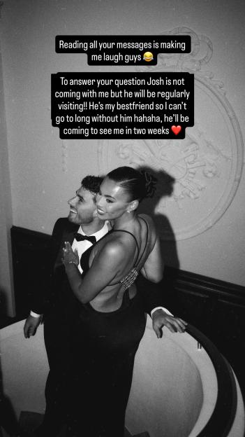 Sophie Piper with a man, possibly Josh, in an embrace.