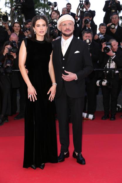 Ella Bleu Travolta and John Travolta attend the "Karma" screening during the 79th annual Cannes Film Festival.