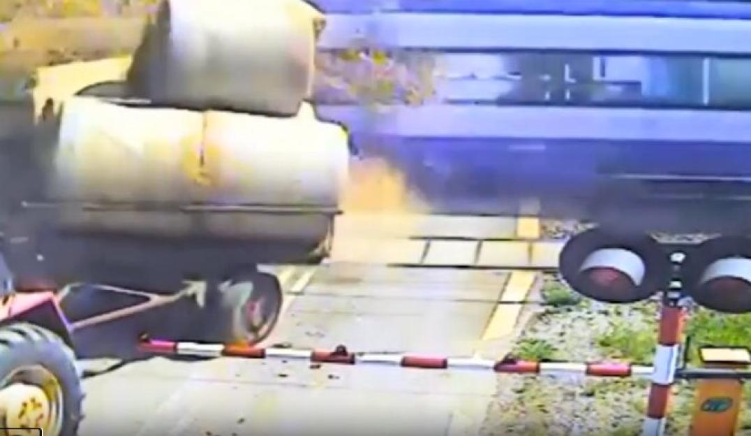 High-Speed Train Collides with Hay Bales and Tractor Trailer After Drunk Farmer Blocks Level Crossing