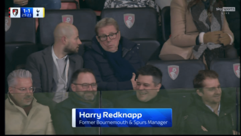 Harry Redknapp, former Bournemouth & Spurs Manager, watching a football game.