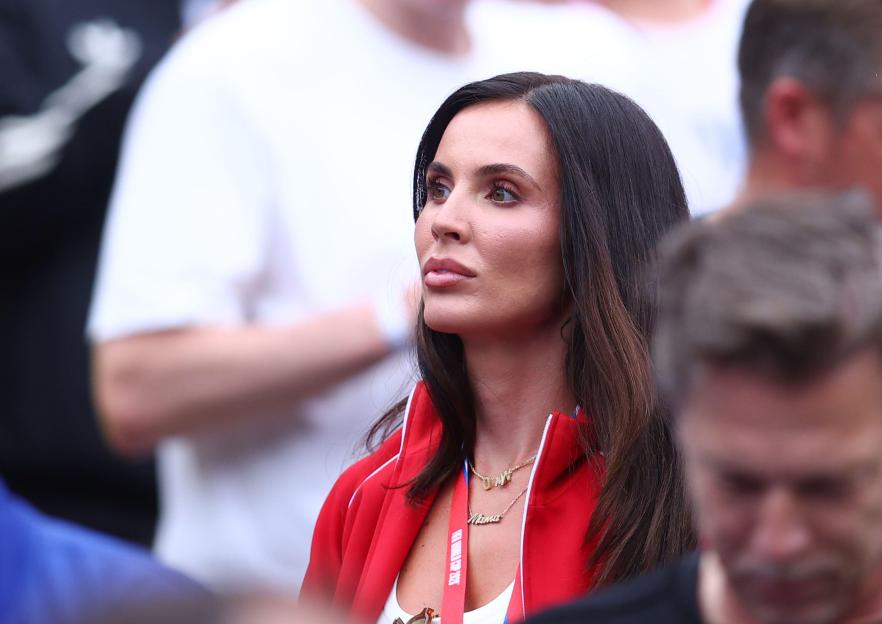 Foxborough, USA, 23rd June 2026. Ellie Alderson wife of Ollie Watkins in the crowd during the England vs Ghana FIFA World Cup match at Gillette Stadium, Foxborough. Picture credit should read: Paul Terry / Sportimage