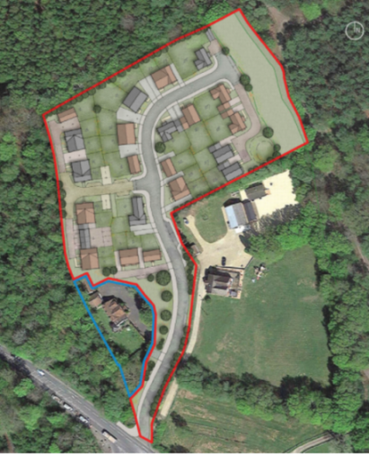 Illustration of a proposed housing development plan for Snatchells Farm site.