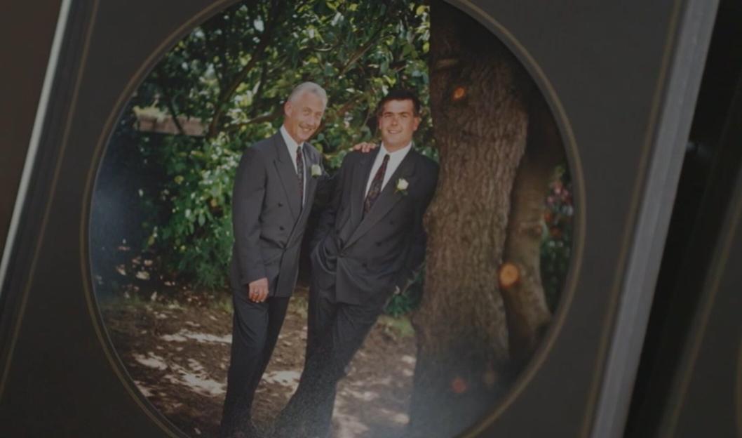 David and Simon at Simon's wedding, where David was the best man.