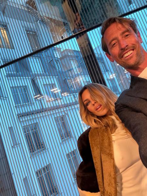 Abbey Clancy and her husband in Paris for her 40th birthday.