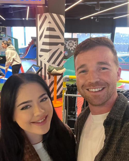 Ben Ryan Davies with his partner Lottie announcing their pregnancy