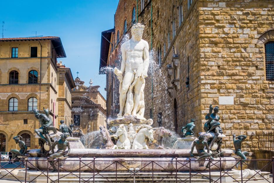 Fountain of Neptune in piazza della Signoria, Florence, Italy