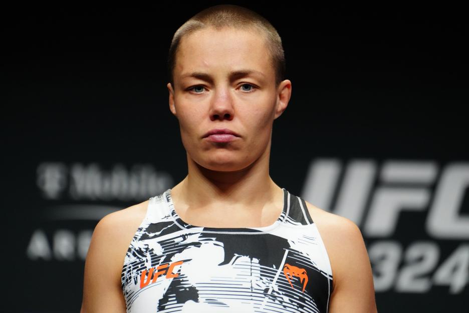 January 23, 2026, Las Vegas, Nv, Las Vegas, Nv, United States: Rose Namajunas steps on the scale for the official weigh-ins and then falls to the ground following at UFC 324 - Gaethje vs Pimblett at T-Mobile Arena on January 23, 2026 in LAS VEGAS, NV
