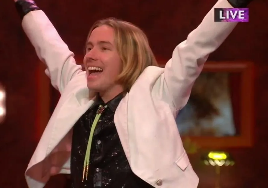 TIX celebrates after winning Melodi Grand Prix.