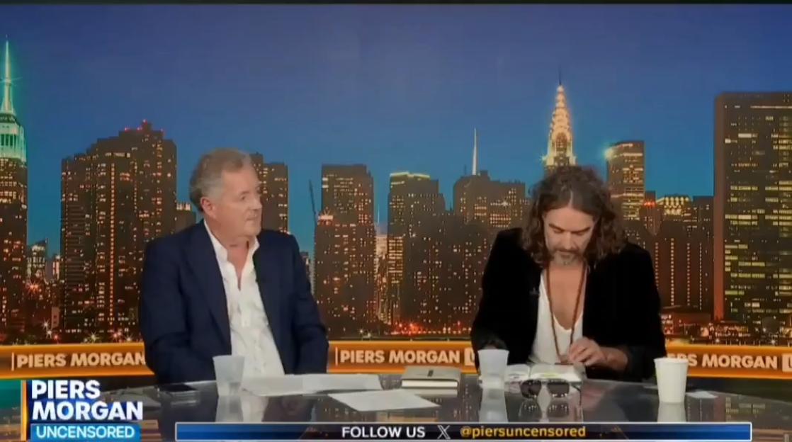 'Awkward Encounter: Russell Brand Stumbles When Piers Morgan Questions His Bible in Court'