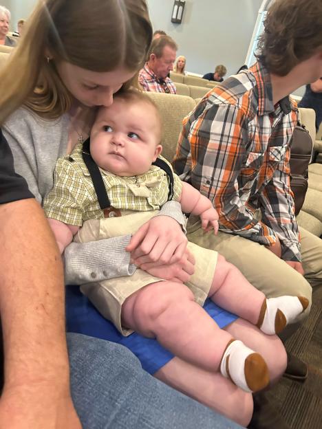 My eight-month-old is so big hes OUTGROWN toddler clothes and wears outfits for FIVE YEAR OLDS