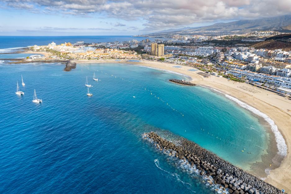 Aerial view of Los Cristianos and Playa de las Américas