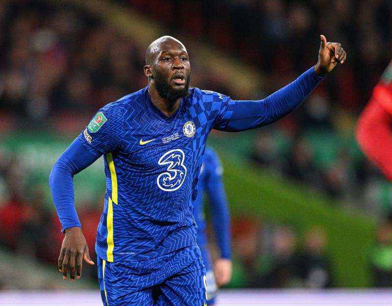 27 February 2022 - Chelsea v Liverpool - Carabao Cup - Final - Wembley Stadium Romelu Lukaku during the Carabao Cup Final at Wembley Stadium. Picture Credit : ¿ Mark Pain / Alamy Live News