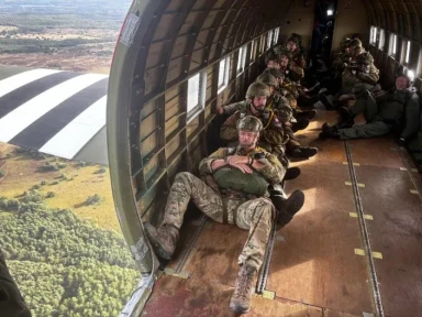 MPs leap from vintage WW2 plane over Arnhem in stunning tribute to heroes involved in biggest air assault in history