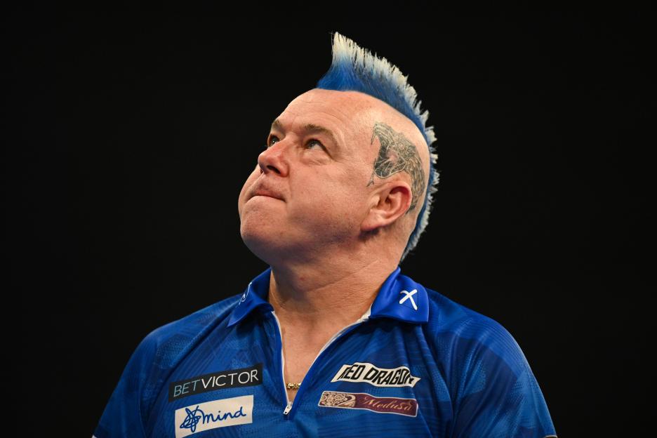 Peter Wright of Scotland looks on during the BetVictor World Cup of Darts 2025.