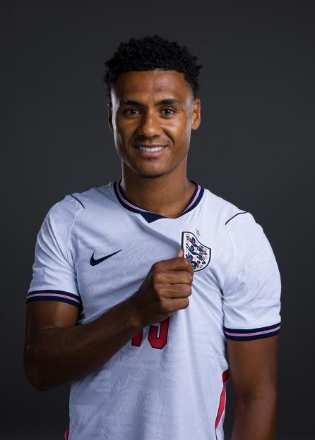 Ollie Watkins, a soccer player from England, poses for a portrait.