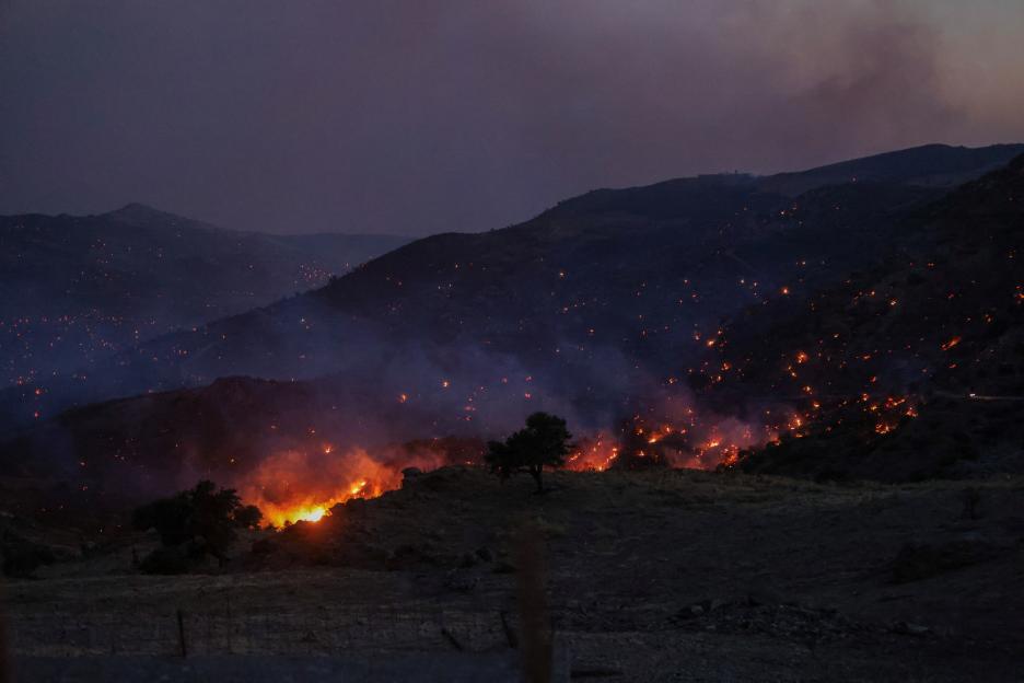 Wildfire on Greek island of Crete