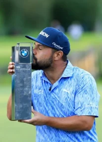 BMW PGA Championship winner JJ Spaun reveals why his wife was wearing Jeremy Clarkson mask at Wentworth