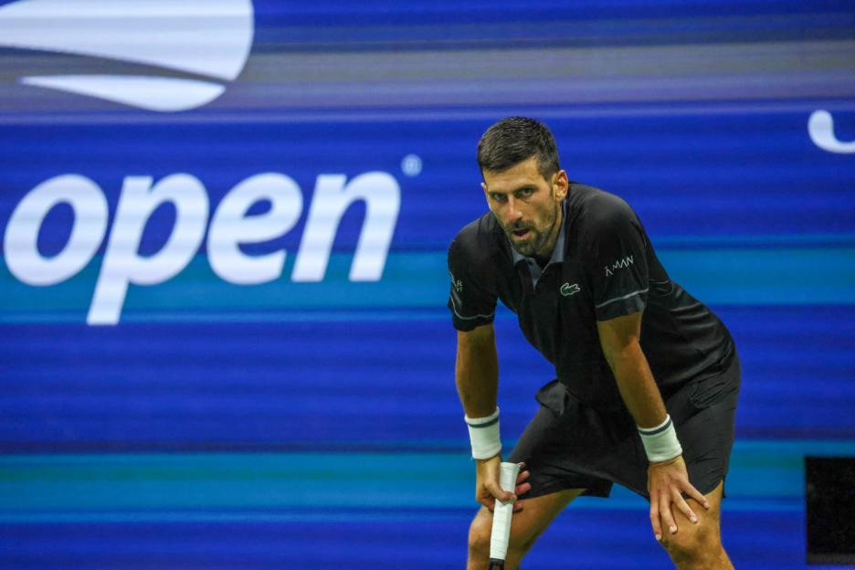 Novak Djokovic competing in the 1st Round of the 2026 US Open Tennis Championships.