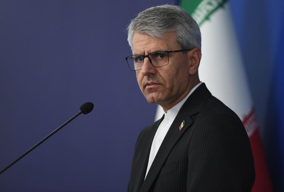Iranian Foreign Ministry spokesman Esmaeil Baghaei speaks at a weekly press conference.
