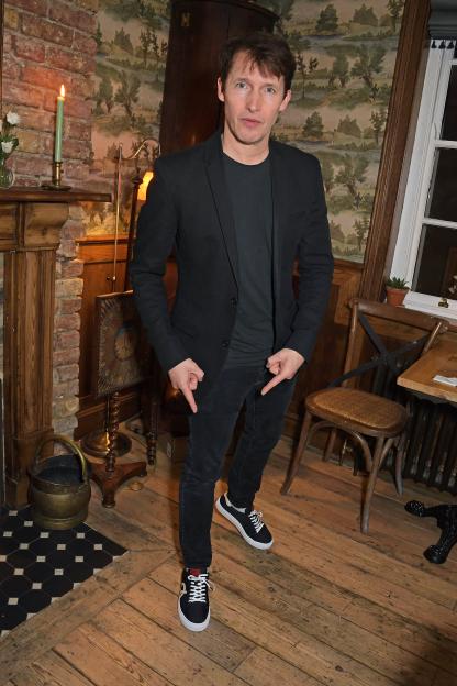James Blunt poses for a photo at an intimate dinner.