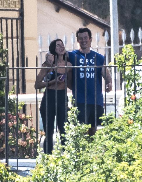 Dua Lipa and Callum Turner pictured at their luxury hotel.