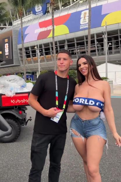 Porn Star Stuns in Bold Outfit at World Cup Match, Fans Question Public Dress Code