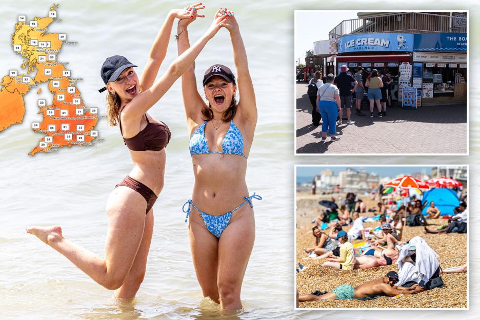Brits Embrace the Sunshine and Hit the Beach as Bank Holiday Monday Is Set to Sizzle at 33°C!